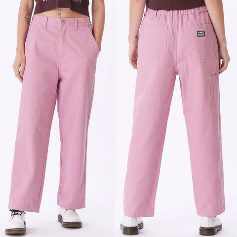 Obey Womens Brighton Carpenter Pants in Vintage pink