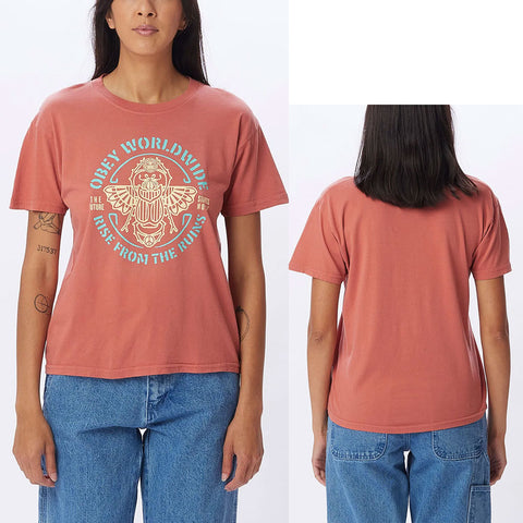 Obey Womens Beetle Tops in ginger and Medium