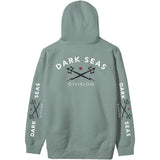 Dark Seas Mens Headmaster Fleece Hooded Sweatshirt in dusty sage