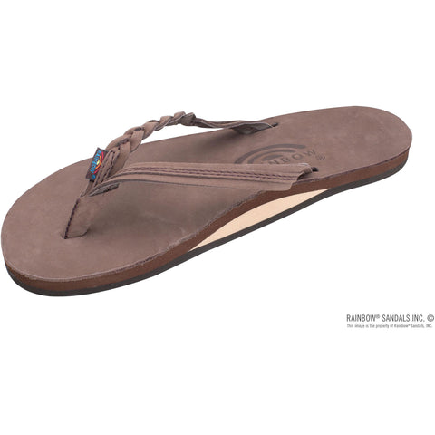 Rainbow Womens Flirty Braidy Leather Sandals in expresso
