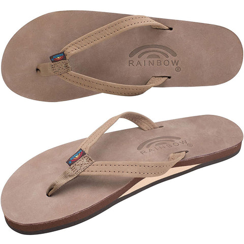 Rainbow Womens Premier Leather Sandals in dark brown