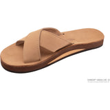 Rainbow Womens Xlide Leather Sandals in sierra brown