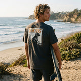 Dark Seas Mens Faithful Friend Mineral Tee in heather charcoal