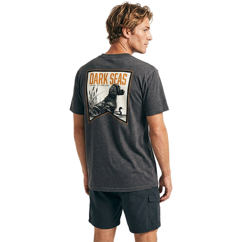 Dark Seas Mens Faithful Friend Mineral Tee in heather charcoal