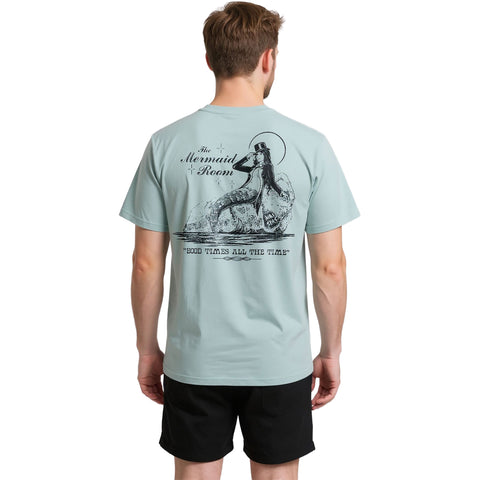 Dark Seas Mens Mermaid Room T-Shirts in light blue