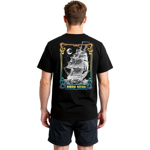 Dark Seas Mens Psychic Sailor T-Shirts in Black