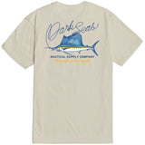 Dark Seas Mens Thin Line T-Shirts in cream