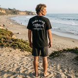 Dark Seas Mens Striped Bass Tee in black and Medium