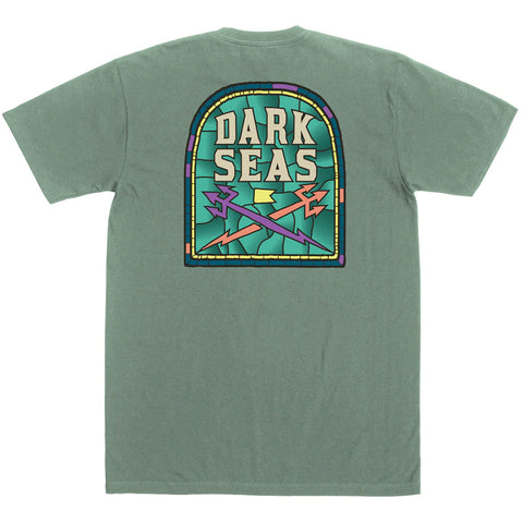 Dark Seas Mens Glass Door T-Shirts in frosty green