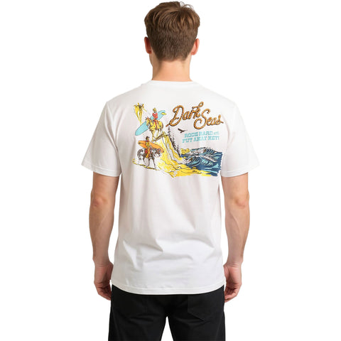 Dark Seas Mens Ride Hard T-Shirts in antique white