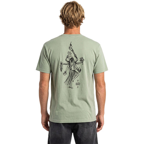 Dark Seas Mens Rain Dance Tee in shadow and Small