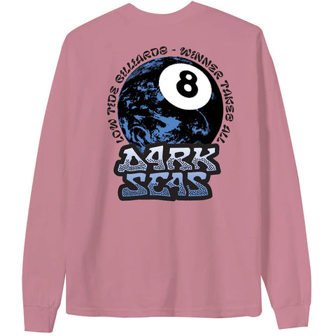 Dark Seas Mens Billiards L/S T-Shirts in Pink