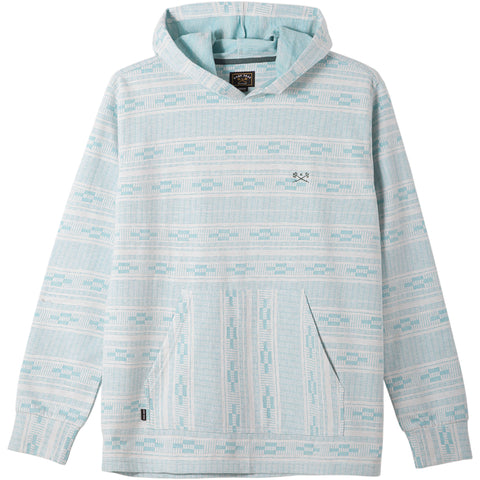 Dark Seas Mens Ginther Knit Hooded Sweatshirt in white blue