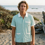 Dark Seas Mens Gerald Knit Polo Shirts in aqua