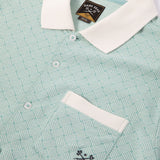 Dark Seas Mens Gerald Knit Polo Shirts in aqua
