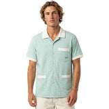 Dark Seas Mens Gerald Knit Polo Shirts in aqua
