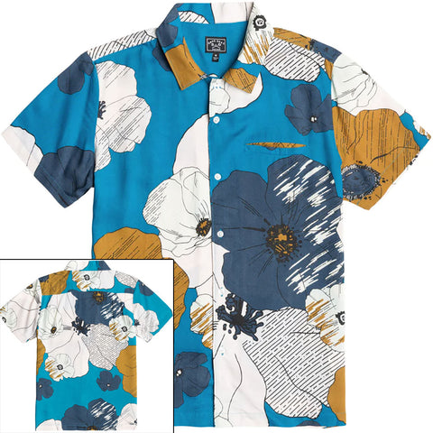 Dark Seas Mens Pineline S/S Shirts in blue