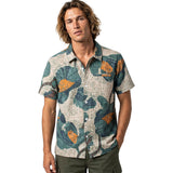 Dark Seas Mens Bloom Woven Shirts in aloe