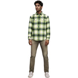 Dark Seas Mens Charlos Flannel Shirts in Navy/green