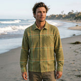 Dark Seas Mens Blanton Woven Shirts in olive and Large