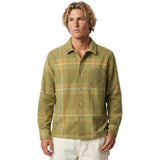 Dark Seas Mens Blanton Woven Shirts in olive and Large