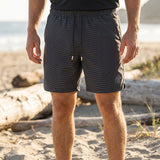 Dark Seas Mens No Sweat Shorts in black stripe