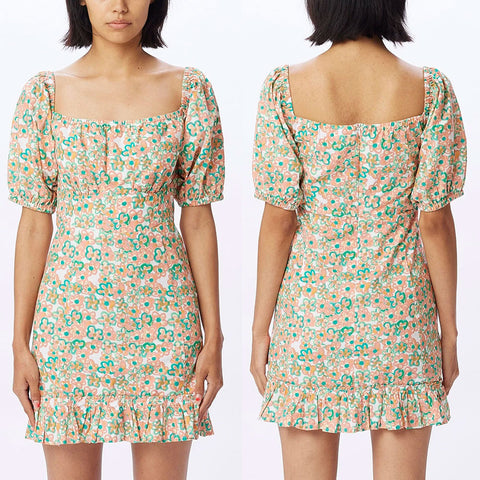 Obey Womens Cleo Bubble Dresses in Apricot and Medium