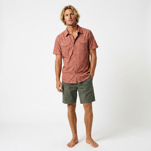 Dkota Mens Rowan 4-Way Stretch Shirts in sunset blaze