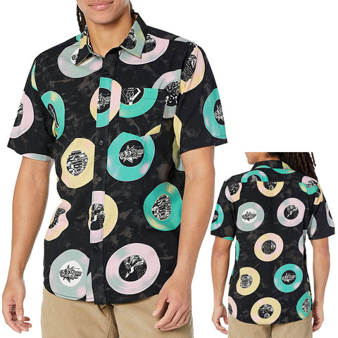 Volcom Mens V Ent LP Woven Shirts in black