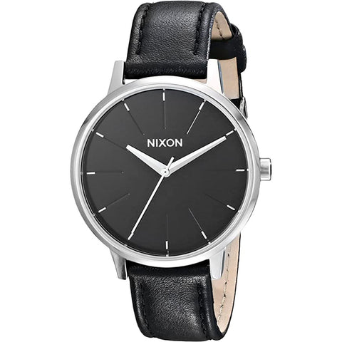 Nixon Kensington Leather Watches in black leather