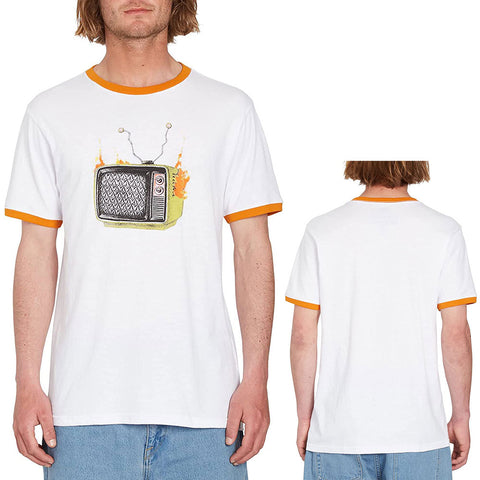 Volcom Mens FA Stoneyvision T-Shirts in White and X-Large