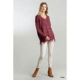 Umgee Womens Jamie Sweaters in Wine