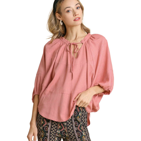 Umgee Womens Sophia Tops in rose