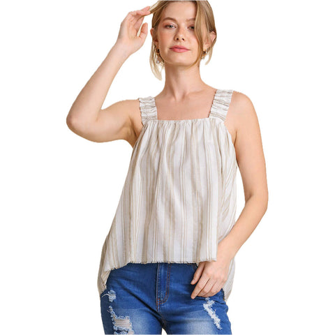 Umgee Womens Allie  Tops in taupe