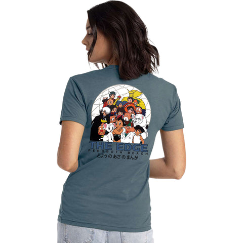 Edge Anime T-Shirts in slate blue