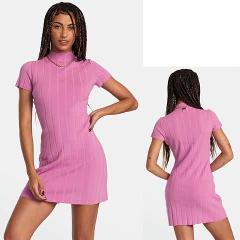 RVCA Womens Jones Sweater Dresses in pink and Large