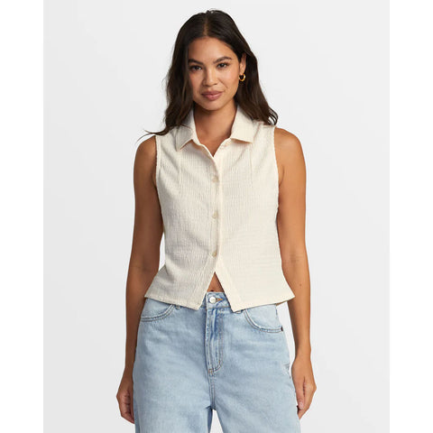 RVCA Womens Klein Knit Tops in ivory