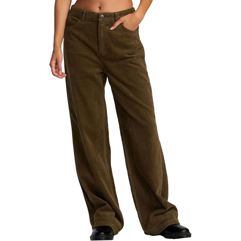 RVCA Womens Coco Cord Pants in olive