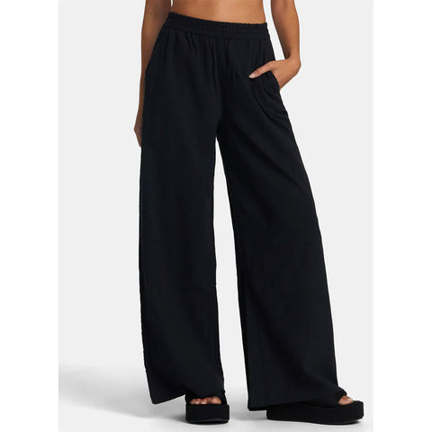 RVCA Womens New Yume Wide Leg Pants in Black