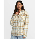 RVCA Womens Breeze Flannel Tops in tan