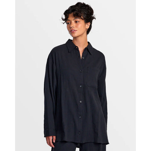 RVCA Womens Gimme Coverup Tops in Black