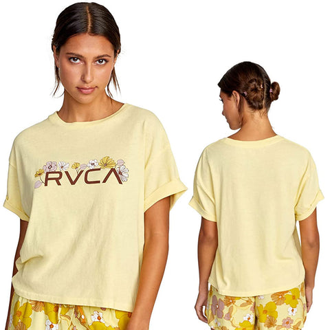 RVCA Womens Retro Floral Tops in yellow