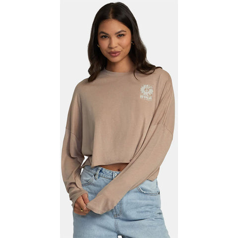 RVCA Womens Cloud L/S Tops in latte