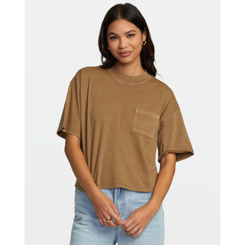 RVCA Womens Kinney PTC Tops in Coffee