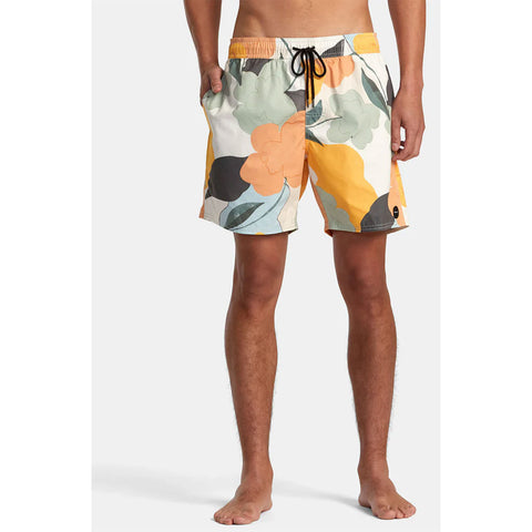 RVCA Mens Perry Elastic Boardshorts in orange