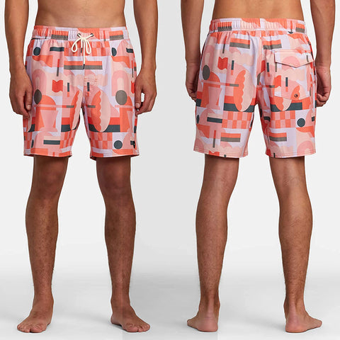 RVCA Mens Jesse Brown Elastic Boardshorts in papaya and Medium