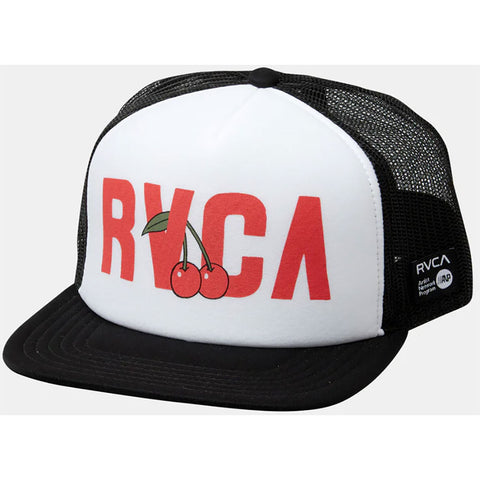 RVCA Luke P Trucker Hats in white/black