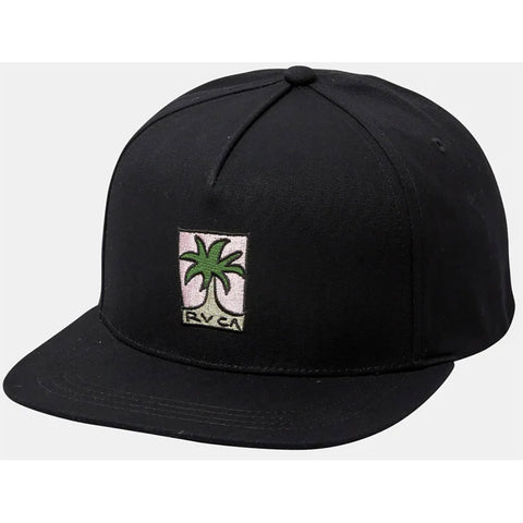 RVCA Small Palm Snapback Hats in black