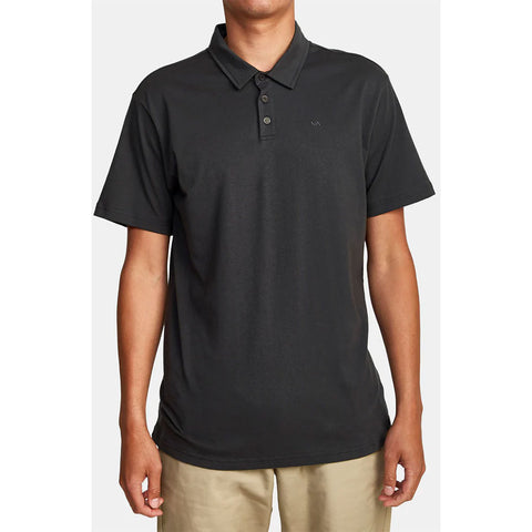 RVCA mens PTC Pigment Polo Shirts in Black