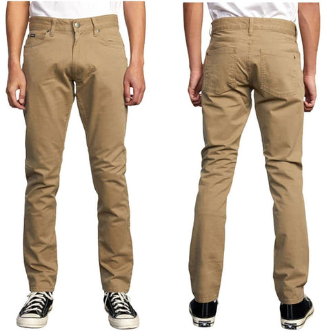 RVCA mens Daggers Twill Pants in wood and Size 38
